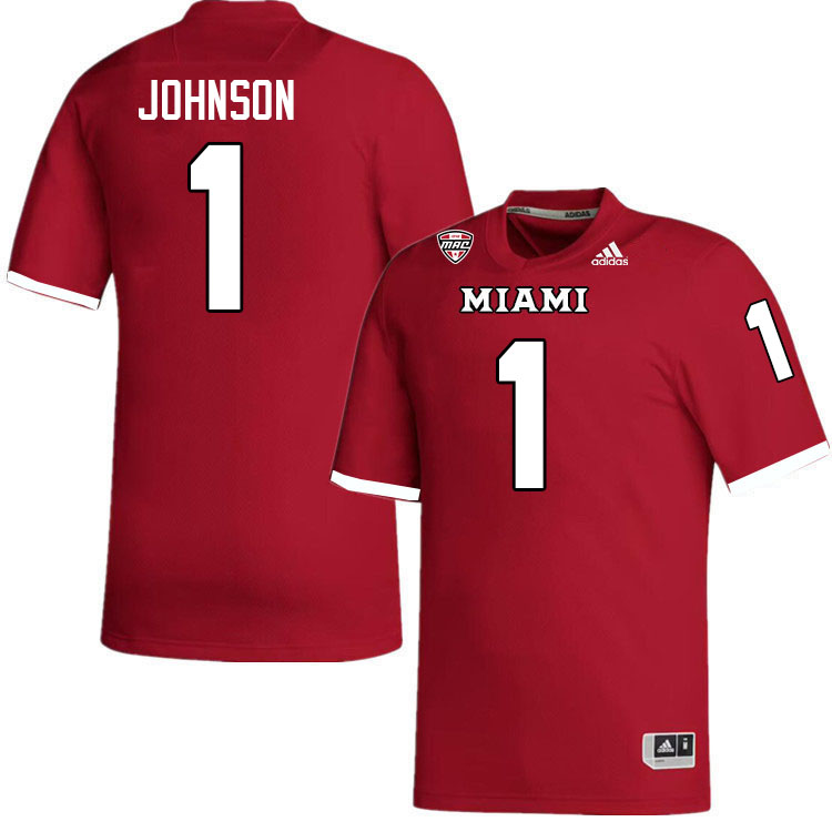 Miami University Redhawks #1 Andre Johnson College Football Jerseys Stitched-Red